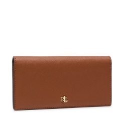 Duży Portfel Damski LAUREN RALPH LAUREN. Brązowe portfele Lauren Ralph Lauren, bez wzorów. Za 489.99 zł.