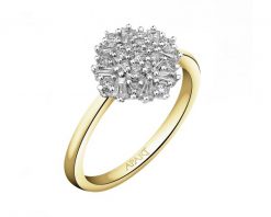 Pierścionek z żółtego złota z diamentami - 0,39 ct - próba 585. Żółte pierścionki Apart, z diamentem, złote. Za 4,990.00 zł.