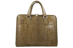 Torba na laptopa skórzana BARBERINI'S 118/1-9 c. beżowa. Brązowe torby na laptopa Barberini's, bez wzorów, ze skóry, na ramię, duże, z tłoczeniem. Za 377.99 zł.