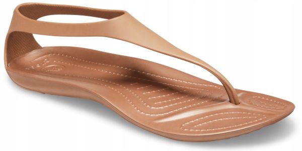 Japonki Dla Dorosłych Crocs Sexi Flip. Brązowe klapki Crocs, bez wzorów, z materiału, bez obcasa. Za 159.00 zł.