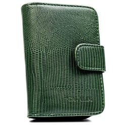 Zielony portfel damski ze skóry ekologicznej z tłoczonym wzorem skóry krokodyla 4U Cavaldi A-030B-BL. Zielone portfele 4U Cavaldi, bez wzorów, ze skóry ekologicznej. Za 29.99 zł.