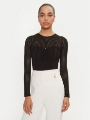 Elisabetta Franchi Body BK-64B-46E2 Czarny Slim Fit. Czarne body Elisabetta Franchi, bez wzorów, z syntetyku. Za 789.99 zł.