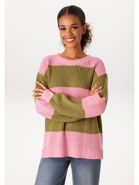 Aniston Sweter w kolorze jasnoróżowo-oliwkowym rozmiar: 42. Różowe swetry Aniston, bez wzorów, ze splotem, bez ramiączek. Za 68.95 zł.