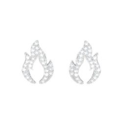 Kolczyki sztyfty Płomień Miłości z białymi cyrkoniami, posrebrzane. Białe kolczyki Lilou, z cyrkonią, posrebrzane, na sztyftcie. Za 289.00 zł.