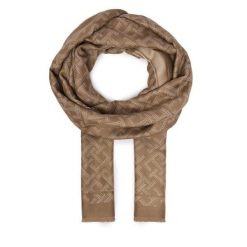 Szal Tommy Hilfiger. Brązowe szaliki TOMMY HILFIGER, bez wzorów. Za 289.99 zł.