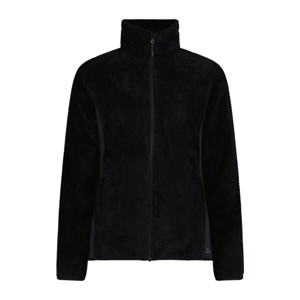 Bluza polarowa damska CMP 35P1566 Jacquard Highloft. Czarne bluzy CMP, xl, bez wzorów, z materiału, z kapturem. Za 209.99 zł.
