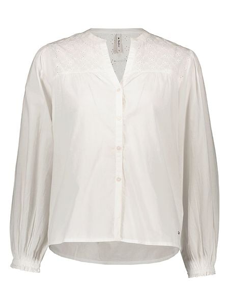 Pepe Jeans Bluzka w kolorze białym rozmiar: M. Białe bluzki Pepe Jeans, m, bez wzorów, z bawełny, bez kołnierzyka, bez ramiączek. Za 96.37 zł.