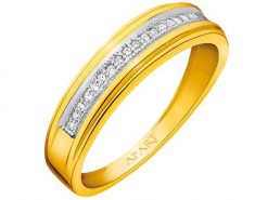 Pierścionek z żółtego złota z diamentami - 0,06 ct - próba 585. Żółte pierścionki Apart, z diamentem, złote. Za 2,690.00 zł.