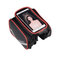 Sakwa rowerowa na ramę SAHOO, z pokrowcem na telefon. Czarne torebki klasyczne SAHOO, bez wzorów, bez dodatków. Za 53.99 zł.