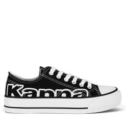 Trampki Kappa. Czarne trampki Kappa, bez wzorów, bez zapięcia. Za 99.99 zł.
