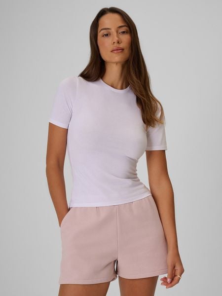 4F T-shirt slim gładki damski - biały L. Białe t-shirty 4f, l, bez wzorów, z materiału, bez kołnierzyka, bez ramiączek. W wyprzedaży za 29.99 zł.