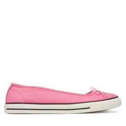 Baleriny Converse. Czerwone baleriny Converse, bez wzorów, bez obcasa. Za 189.99 zł.