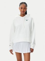 Lacoste Bluza SF2649 Biały Relaxed Fit. Białe bluzy Lacoste, bez wzorów, z bawełny, bez kaptura. Za 329.99 zł.