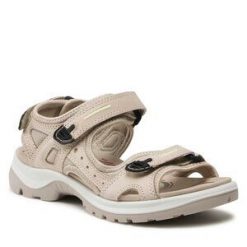 Sandały ECCO. Brązowe sandały ecco, bez wzorów, bez obcasa, na płaskiej podeszwie, bez zapięcia. Za 499.99 zł.
