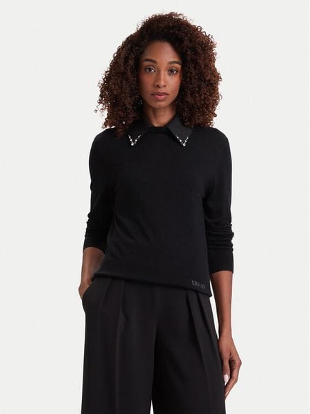 Liu Jo Sweter WF6452 MA16R Czarny Regular Fit. Czarne swetry Liu Jo, m, bez wzorów, z syntetyku, bez ramiączek. Za 649.99 zł.