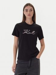 KARL LAGERFELD T-Shirt A4W17052 Czarny Regular Fit. Czarne t-shirty KARL LAGERFELD, s, bez wzorów, z bawełny, bez kołnierzyka, bez ramiączek. Za 389.99 zł.