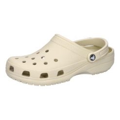 Klapki dla dorosłych Crocs Classic. Brązowe klapki Crocs, bez wzorów, z materiału, bez obcasa. Za 271.00 zł.