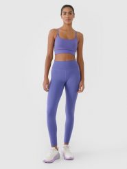 4F Legginsy treningowe szybkoschnące damskie - granatowe XS. Niebieskie legginsy 4f, s, bez wzorów, z dzianiny, z podwyższonym stanem, na fitness i siłownię. W wyprzedaży za 99.99 zł.