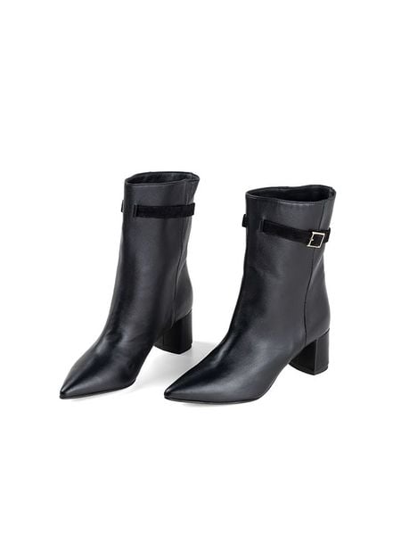 Anna Morellini Skórzane botki "Fabrida" w kolorze czarnym rozmiar: 39. Czarne botki Anna Morellini, bez wzorów, bez obcasa, bez zapięcia. Za 680.85 zł.