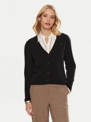 Tommy Hilfiger Kardigan WW0WW43092 Czarny Regular Fit. Czarne kardigany TOMMY HILFIGER, s, bez wzorów, z wełny. Za 339.99 zł.