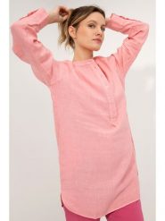 Josephine & Co Lniana tunika "Georgia" w kolorze jasnoróżowym rozmiar: 44. Różowe tuniki Josephine & Co, na co dzień, bez wzorów, ze lnu, bez kołnierzyka, bez ramiączek. Za 230.99 zł.