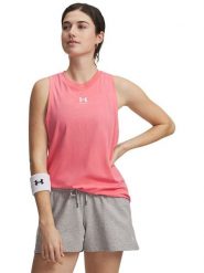 Under Armour Top sportowy "Campus Muscle Tank" w kolorze różowym rozmiar: L. Różowe koszulki sportowe Under Armour, bez wzorów, z materiału, bez ramiączek, outdoorowe. Za 85.95 zł.