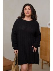 Curvy Lady Sukienka dzianinowa w kolorze czarnym rozmiar: 40/42. Czarne sukienki Curvy Lady, bez wzorów, z dzianiny, klasyczne, bez kołnierzyka, bez ramiączek, midi. Za 144.92 zł.