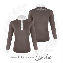 Koszula do jazdy konnej damska JD ATTACK Linda z długim rękawem konkursowa. Brązowe koszule JD ATTACK, xs, bez wzorów, sportowe, bez kołnierzyka, bez ramiączek. Za 199.00 zł.
