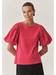 TATUUM Bluzka "Menoria" w kolorze różowym rozmiar: M. Różowe bluzki Tatuum, m, bez wzorów, z bawełny, bez kołnierzyka, bez ramiączek. Za 170.45 zł.
