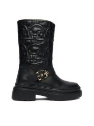 Aigner Botki 1252010 Czarny. Czarne botki Aigner, bez wzorów, ze skóry, bez obcasa, na płaskiej podeszwie, bez zapięcia. Za 2,339.00 zł.