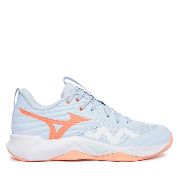 Buty halowe Mizuno. Niebieskie obuwie sportowe Mizuno, bez zapięcia, mizuno wave. Za 469.99 zł.