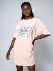 Bawełniana piżama dwuczęściowa Stitch - różowy. Czerwone piżamy Sinsay, bez wzorów, z bawełny, bez ramiączek. Za 39.99 zł.