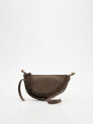 Zamszowa saszetka crossbody - ciemnoszary. Szare torby na ramię Reserved, bez wzorów, z zamszu, zamszowe, bez dodatków. W wyprzedaży za 179.99 zł.