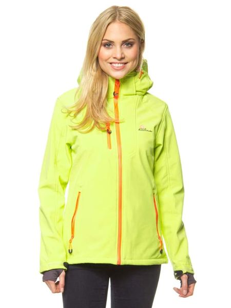 Peak Mountain Kurtka softshellowa w kolorze żółtym rozmiar: L. Żółte kurtki sportowe Peak Mountain, l, bez wzorów, bez kaptura, outdoorowe. Za 224.77 zł.