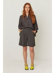 SKFK Bermudy "Laida" w kolorze antracytowym rozmiar: 44. Czarne szorty SKFK, bez wzorów, z podwyższonym stanem. Za 208.99 zł.