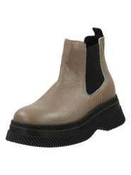 Steve Madden Skórzane sztyblety w kolorze jasnobrązowo-czarnym rozmiar: 38. Brązowe botki Steve Madden, bez wzorów, z materiału, bez obcasa, bez zapięcia. Za 251.55 zł.