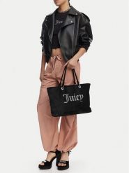Juicy Couture Torebka CEO-BEJXT5463WPO Czarny. Czarne shopper Juicy Couture, bez wzorów, z materiału, bez dodatków. Za 349.99 zł.