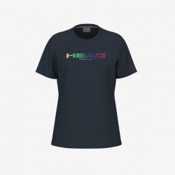 Koszulka z krótkim rękawem damska RAINBOW. Niebieskie bluzki Head, m, bez wzorów, sportowe, bez kołnierzyka, bez ramiączek. W wyprzedaży za 140.00 zł.