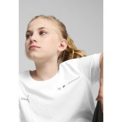 Młodzieżowa koszulka BMW M Motorsport ESS+ z logo PUMA. Biała bluzki Puma, m, bez wzorów, młodzieżowe, bez kołnierzyka, bez ramiączek. Za 178.00 zł.