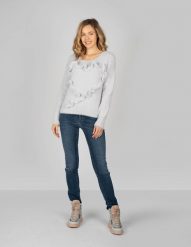 Trussardi Jeans Sweter | 56M00143 0F000206 | Kobieta | Szary. Szare swetry TRUSSARDI, l, bez wzorów, z jeansu, bez ramiączek. W wyprzedaży za 239.00 zł.