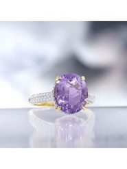 DIAMOND & CO Złoty pierścionek "Maitland" z diamentami rozmiar: 50. Różowe pierścionki Diamond & Co, z ametystem, złote. Za 1,913.99 zł.