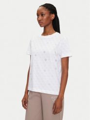 Guess T-Shirt V5GI16 I3Z14 Biały Regular Fit. Białe t-shirty Guess, l, z aplikacjami, z bawełny, bez kołnierzyka, bez ramiączek. Za 129.99 zł.