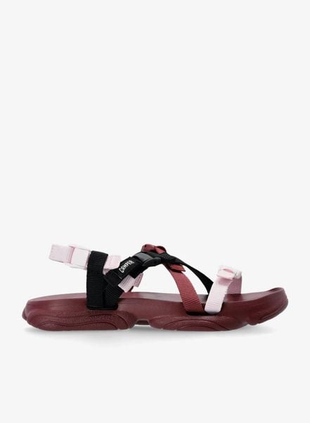 Sandały damskie Camper Karst Sandal. Czerwone sandały Camper, bez wzorów, z otwartym noskiem, bez obcasa, bez zapięcia. Za 384.99 zł.
