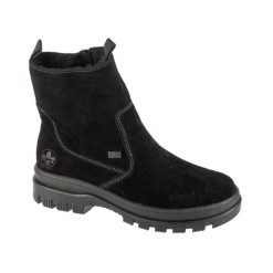Zamszowe Buty Damskie. Czarne trekkingi Rieker, z futra, trekkingowe. Za 597.99 zł.