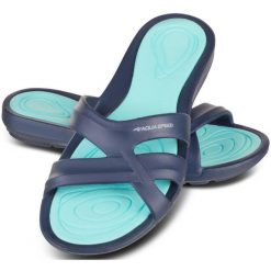 Klapki basenowe damskie PANAMA. Zielone klapki Aqua-Speed, bez wzorów, bez obcasa. Za 69.99 zł.
