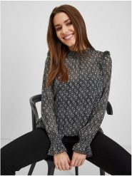 Orsay Bluzka w kolorze czarno-białym rozmiar: 40. Czarne bluzki Orsay, bez wzorów, bez kołnierzyka, bez ramiączek. Za 70.24 zł.