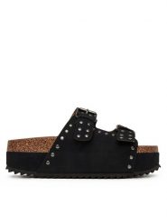 DeeZee Klapki LB-P1685 Czarny. Czarne klapki DeeZee, bez wzorów, z materiału, bez obcasa. Za 119.99 zł.