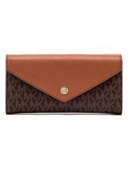 Michael Kors Portfel w kolorze ciemnobrązowo-karmelowym - 19 x 10 x 4 cm rozmiar: onesize. Brązowe portfele Michael Kors, bez wzorów, z materiału. Za 666.95 zł.