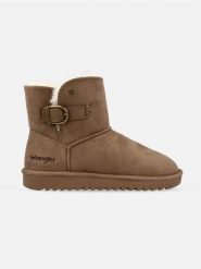 Wrangler Botki "Elsa" w kolorze szarobrązowym rozmiar: 40. Brązowe botki Wrangler, bez wzorów, bez obcasa, bez zapięcia. Za 209.95 zł.