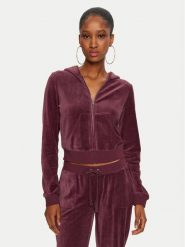Juicy Couture Bluza Robyn JCSEBJ007 Bordowy Slim Fit. Czerwone bluzy Juicy Couture, m, bez wzorów, z syntetyku, bez kaptura. Za 269.99 zł.